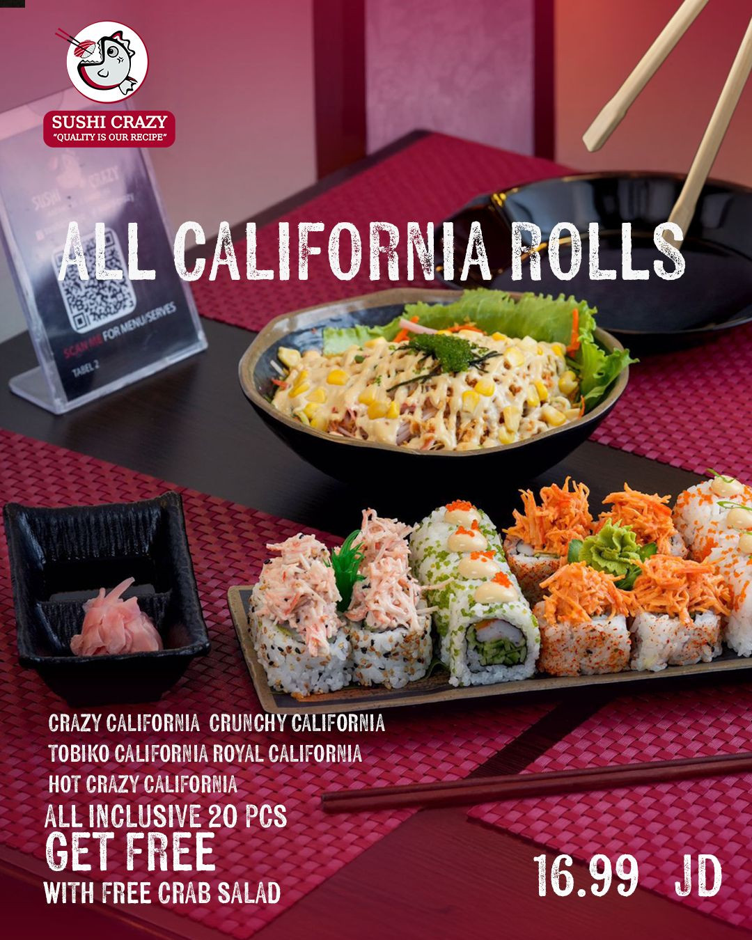 Sushi Crazy 🇯🇴 - All California Rolls (20 pcs)